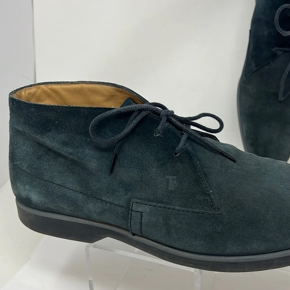 Tod’s Sz 10 Desert Boots in Blue Suede Chukka Boots Shoes
